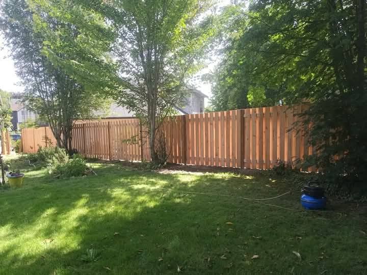 Beautiful finished cedar fence
